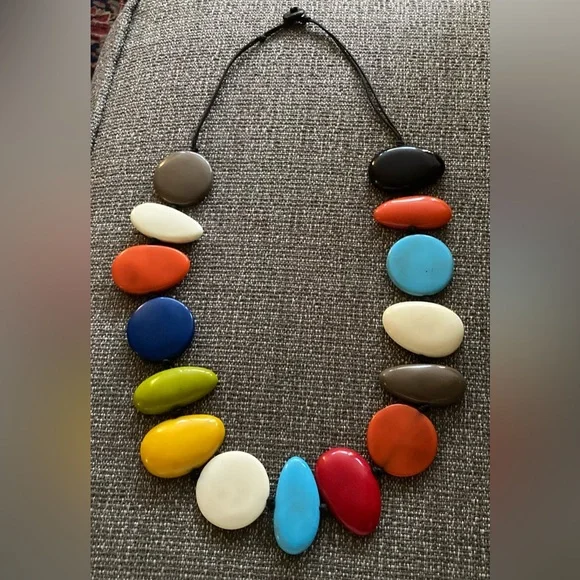 JACKIE BRAZIL Colorful Geometric Beaded Necklace - Picture 9 of 11